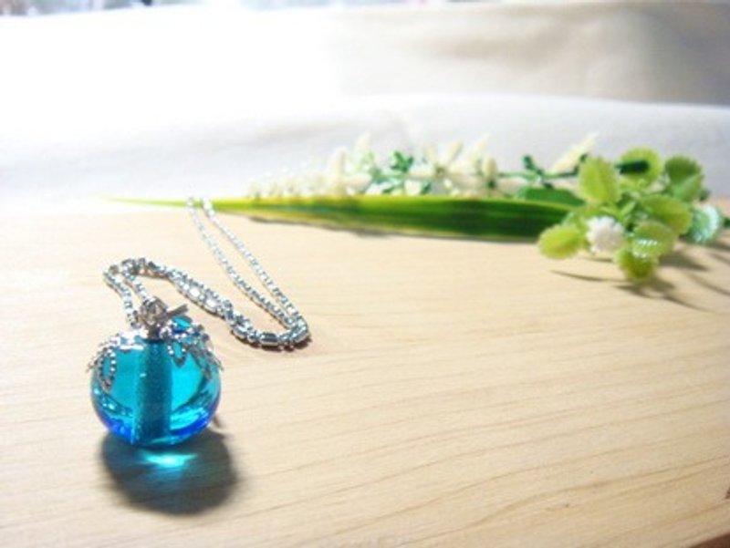 柚子林琉璃 - 小苹果系列 - 渚姬 - 琉璃项链 - 项链 - 玻璃 蓝色