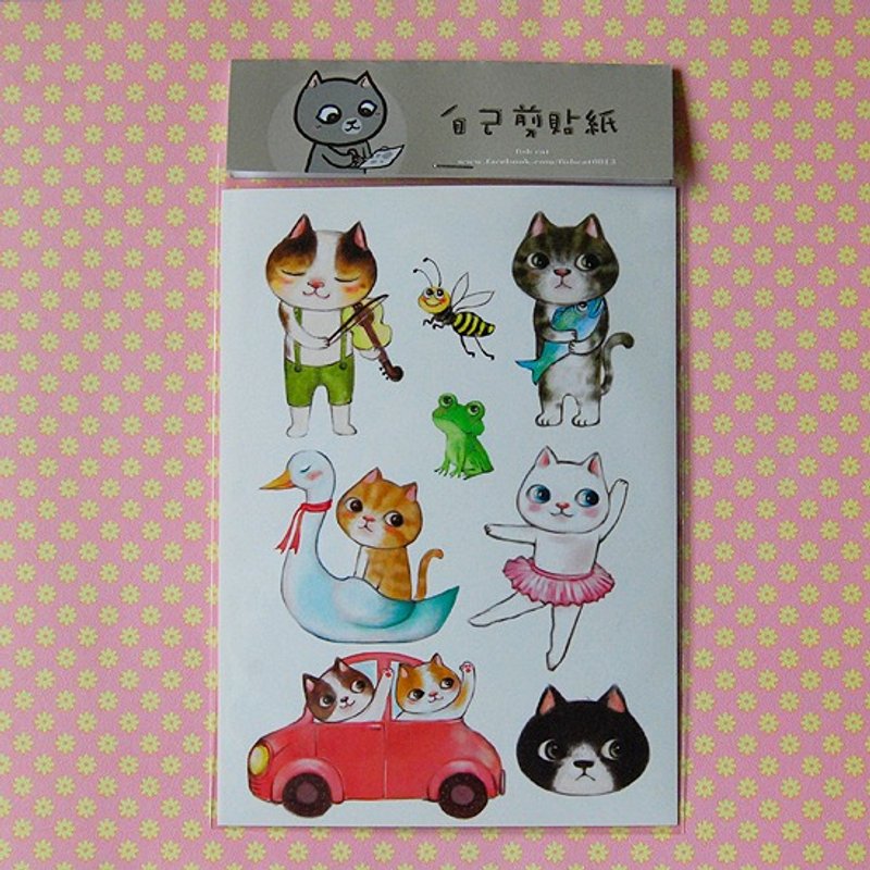 fish cat手剪贴纸 - 贴纸 - 防水材质 多色