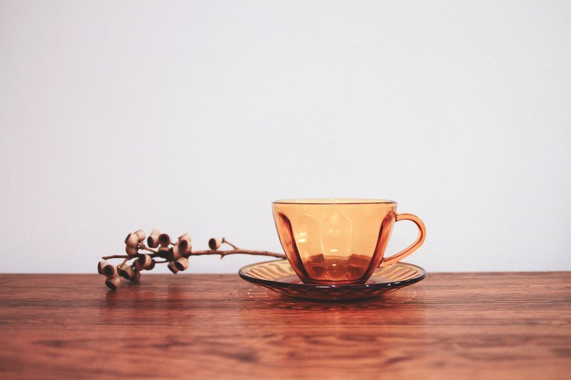 Dulton 琥珀花茶杯盘组 - 茶具/茶杯 - 玻璃 