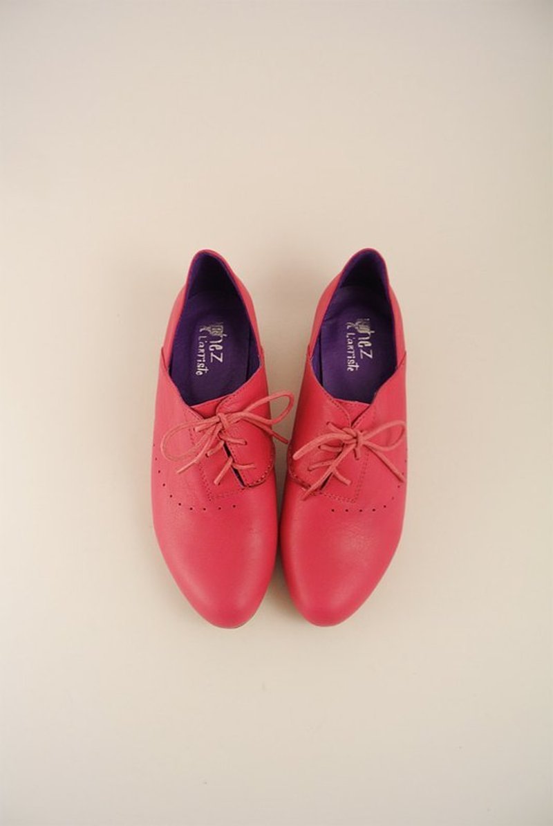 好天气穿上我最爱的斜口牛津．踏青去(亮粉红) - 女款休闲鞋 - 真皮 