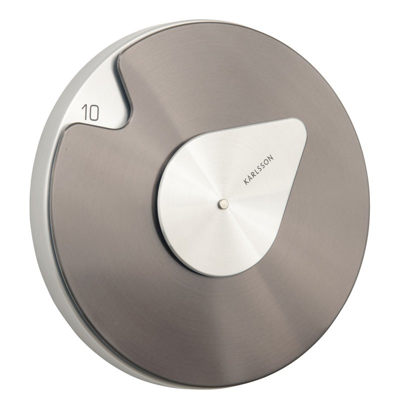Karlsson, Wall clock Drop w. steel gun metal 银色设计师时钟 - 时钟/闹钟 - 其他金属 灰色