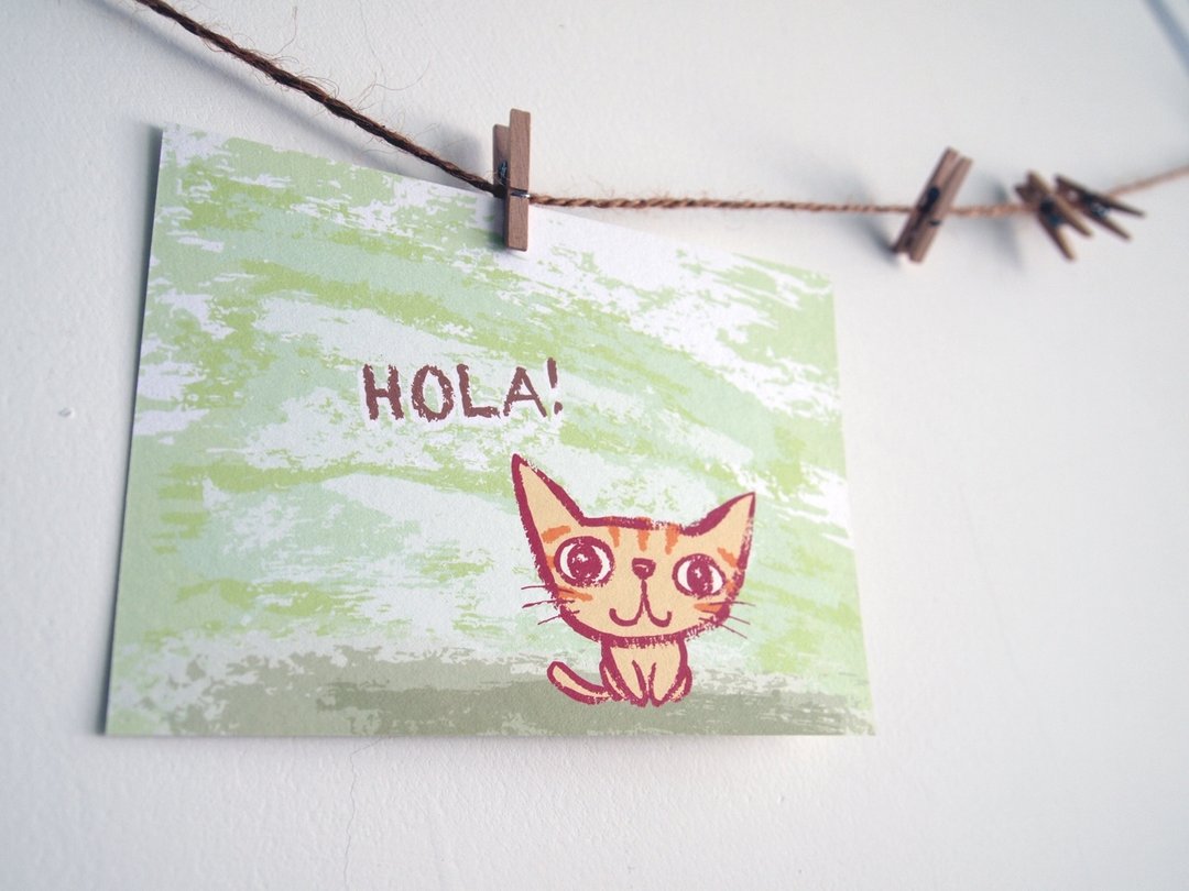 明信片- Hola! 小黄猫 - 卡片/明信片 - 纸 
