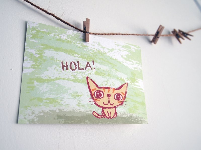 明信片- Hola! 小黄猫 - 卡片/明信片 - 纸 