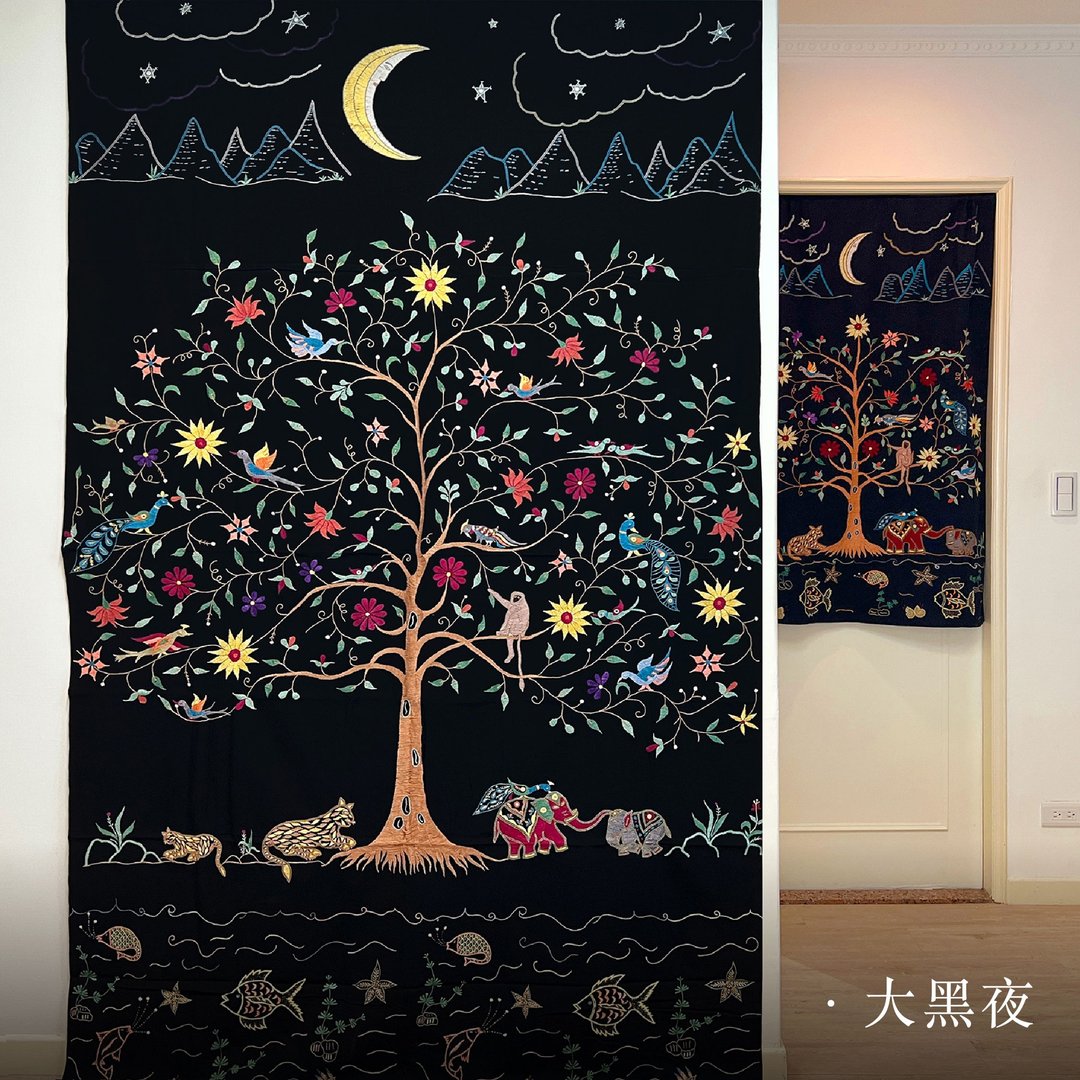 生命之树_黑夜_刺绣挂布/门帘_公平贸易 - 海报/装饰画/版画 - 棉 黑色