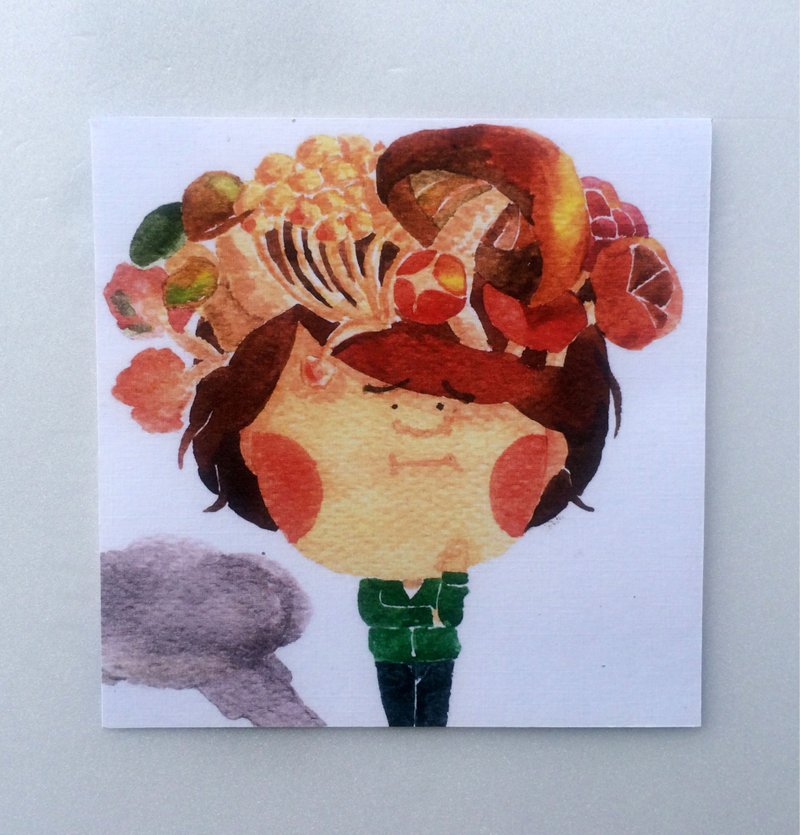 香菇女孩 明信片 - 卡片/明信片 - 纸 