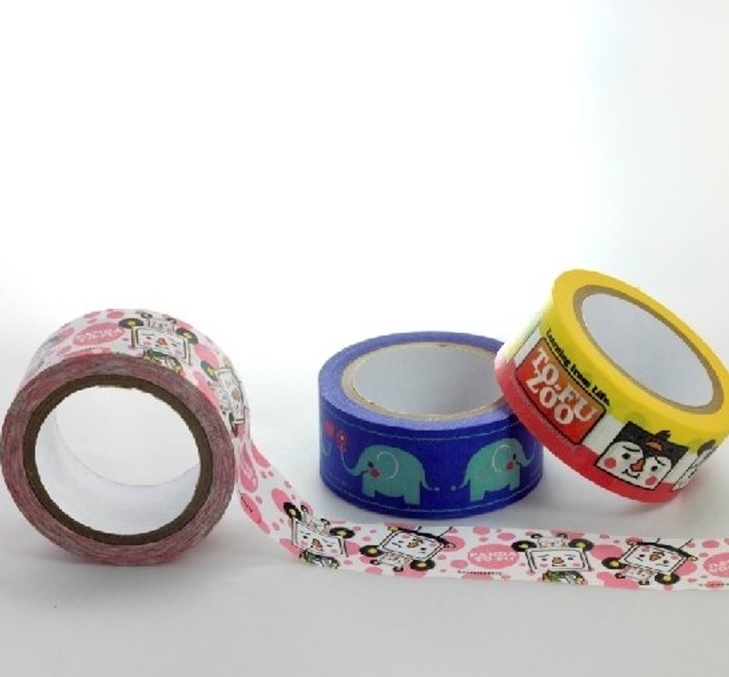 豆腐人动物纸胶带3合一 - 纸胶带 - 纸 多色