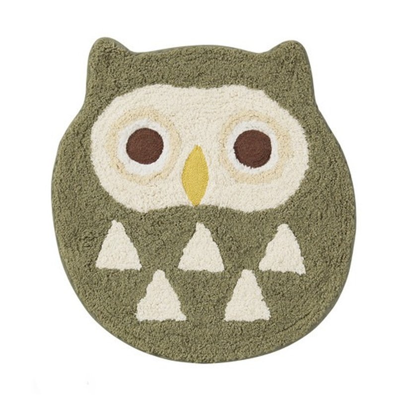 Owl 深灰大眼猫头鹰地垫 - 摆饰 - 棉．麻 灰色