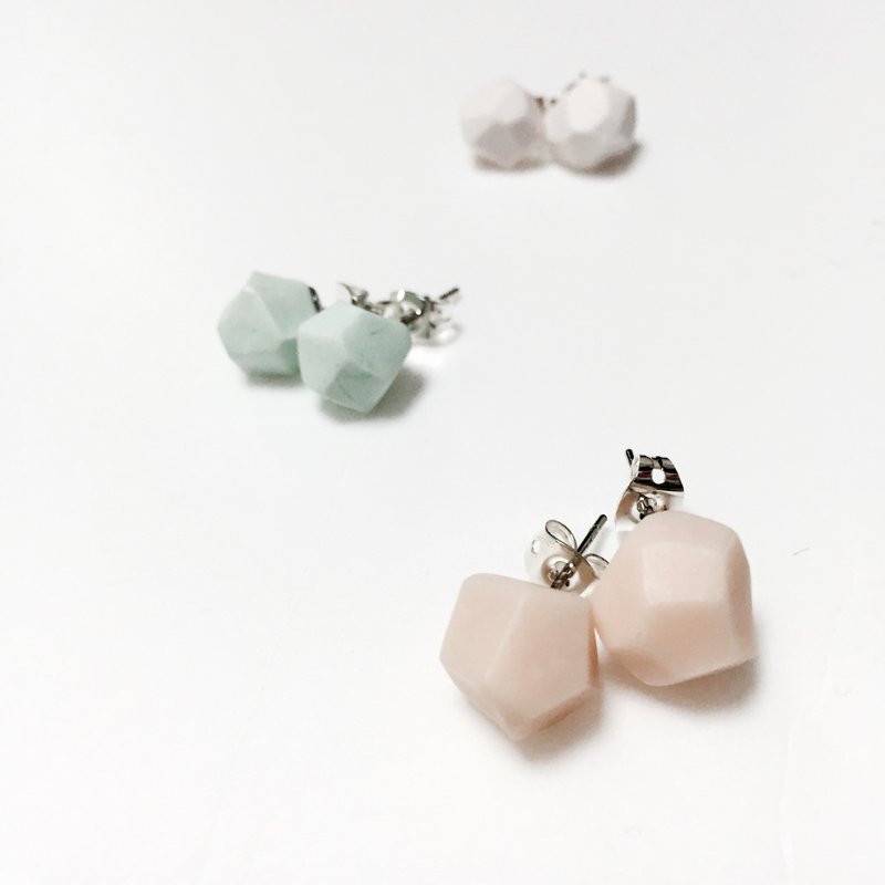 ∎ Stone Earring ∎ - 耳环/耳夹 - 其他材质 橘色