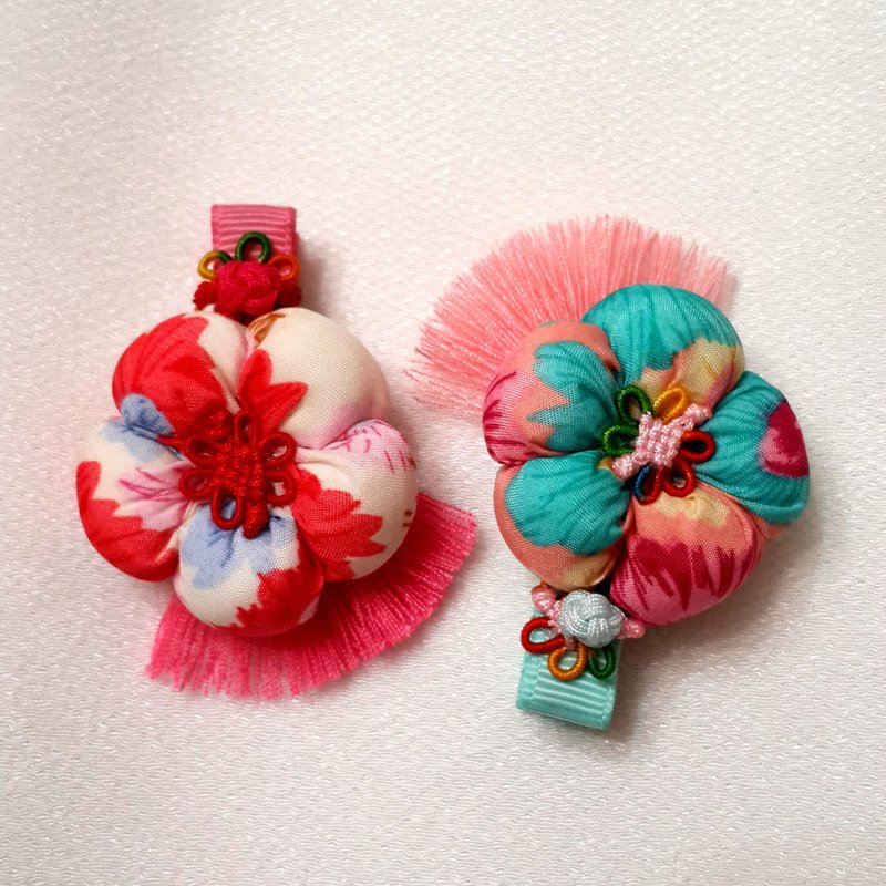 喜庆新年限定 泡泡碎花浏海发夹 - 婴儿饰品 - 棉．麻 多色