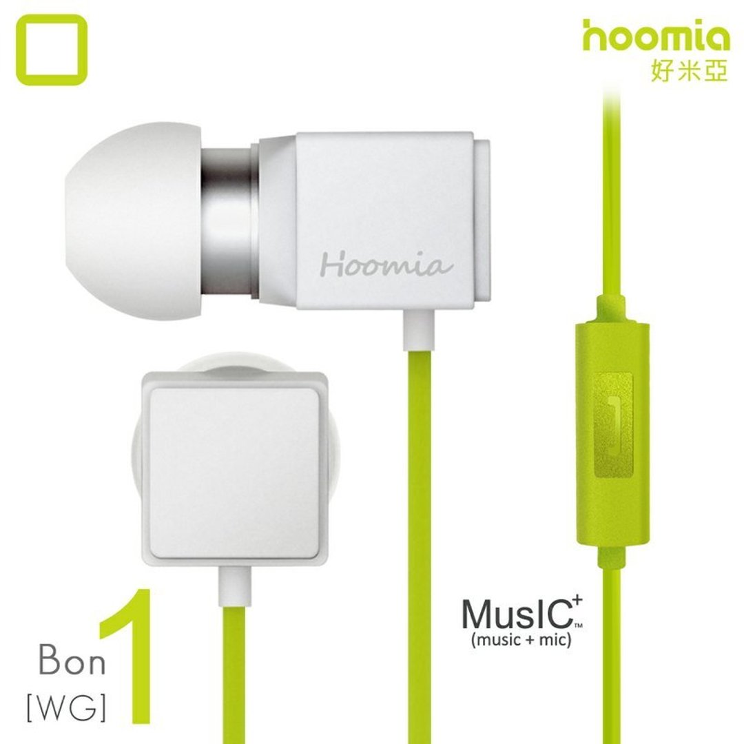 经典声活│hoomia 好经典│方块机Bon 1-WG 耳道式耳机/入耳式耳机/耳机麦克风(支持通话/麦克风) - 耳机 - 塑料 绿色