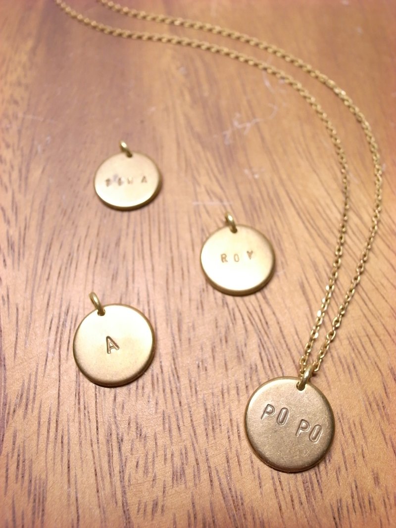 《二毛银》黄铜定制敲字项链 - 项链 - 其他金属 