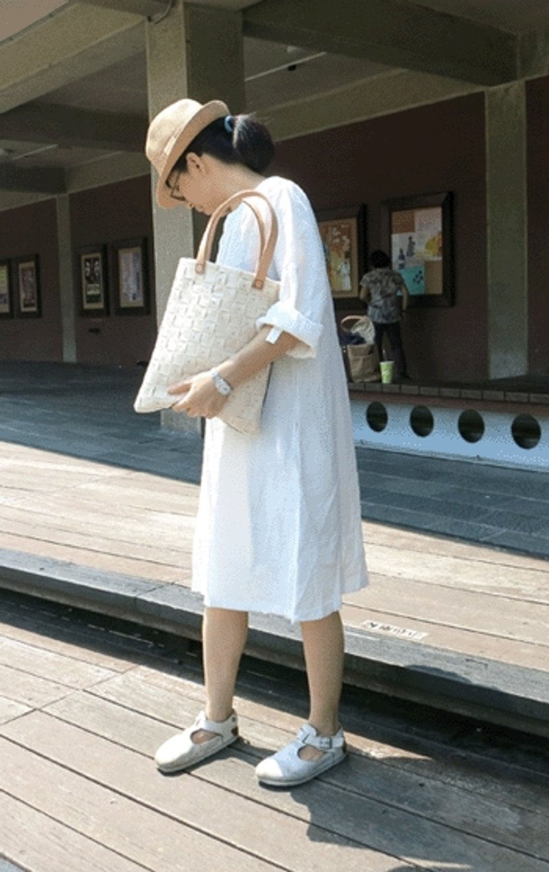 十字编织手提袋 Cross Weaving Bag 大款 - 手提包/手提袋 - 其他材质 蓝色