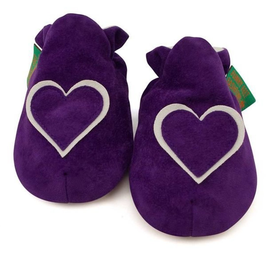 ★定制化★【英国手工鞋FunkyFeet Fashions】紫色爱心学步鞋0-24M(NT$1750)/ 2-7Y(NT$1950) - 童装鞋 - 其他材质 紫色
