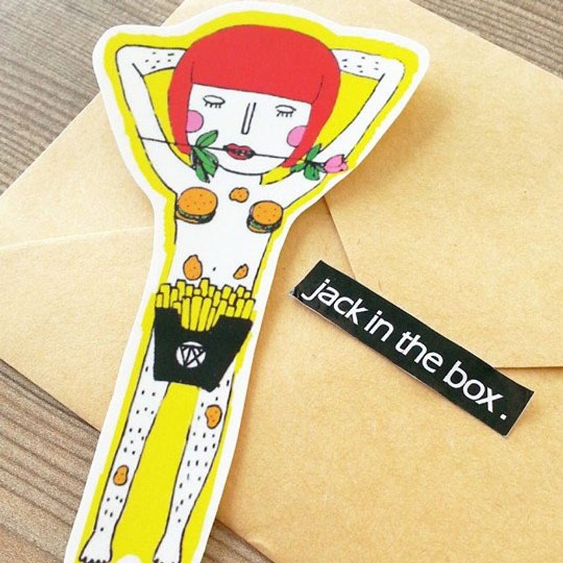 贴纸.红发美少女 - 贴纸 - 纸 红色