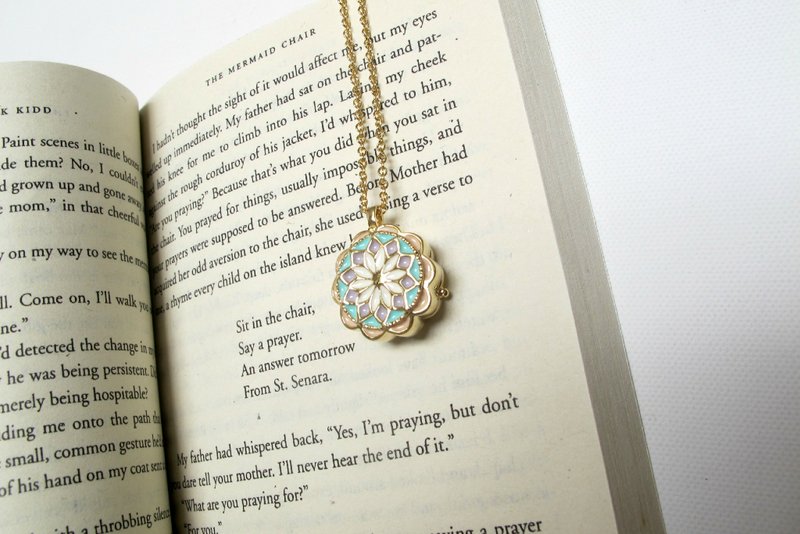 古典花项链  make a wish --- 亮绿系 - 项链 - 其他金属 