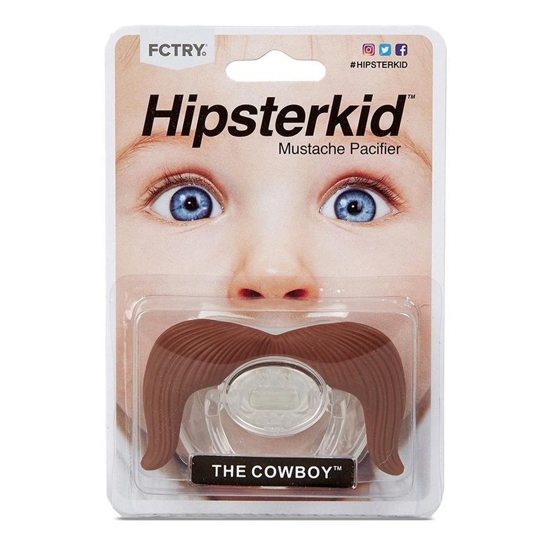 美国Hipsterkid 牛仔胡子婴儿奶嘴 BPA Free 弥月礼生日礼周岁礼 - 奶瓶/奶嘴 - 塑料 咖啡色