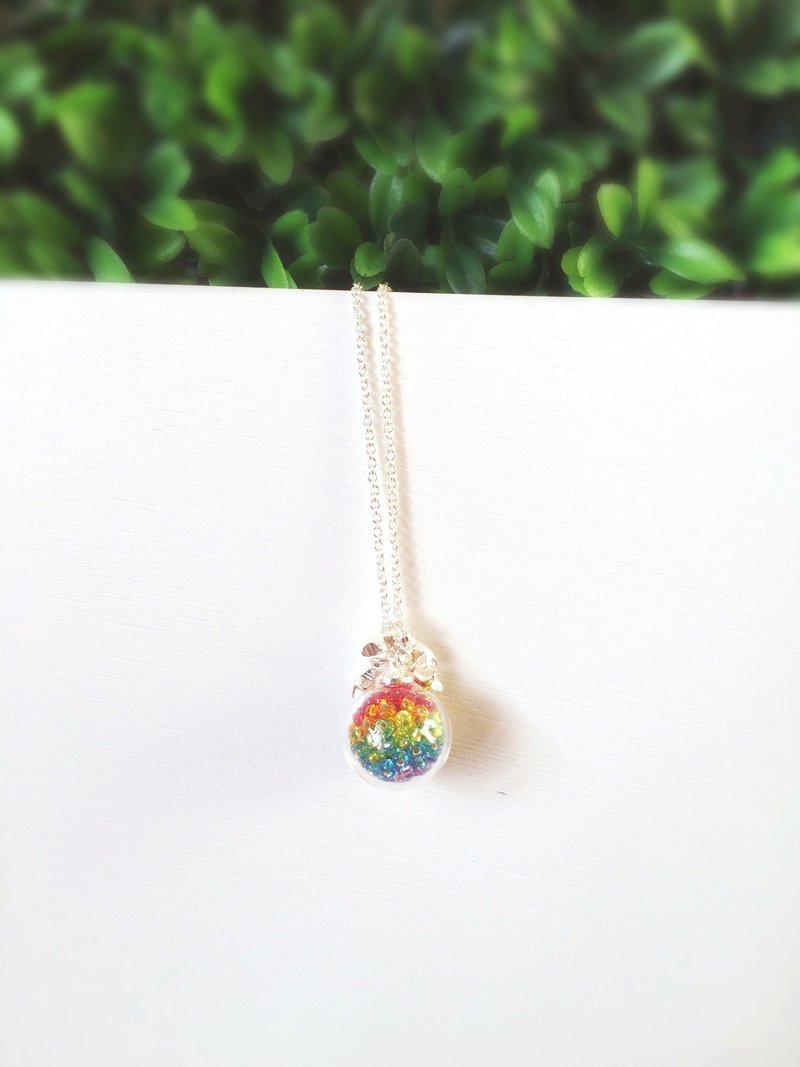*Haku·Neko* 满天星七色彩虹玻璃球颈链 - 颈链 - 玻璃 多色