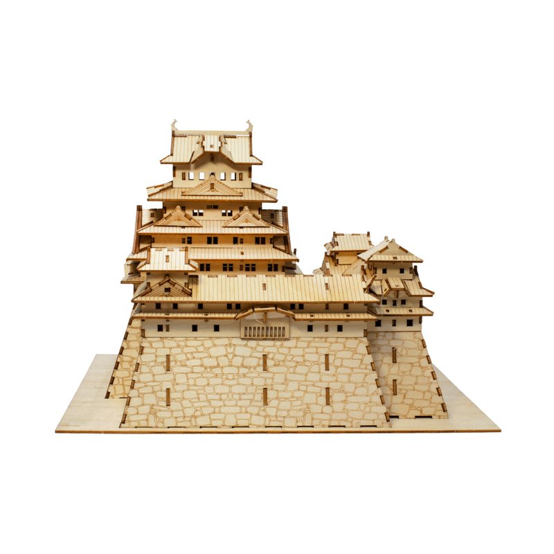 Jigzle 3D立体木拼图 | 建筑物系列 日本姬路城 | 超疗愈 手作 - 拼图 - 木头 卡其色