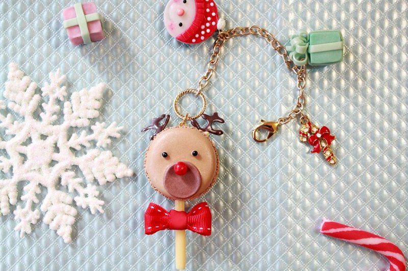 圣诞节献礼~麋鹿马卡龙与雪人包包挂饰 - 其他 - 其他材质 