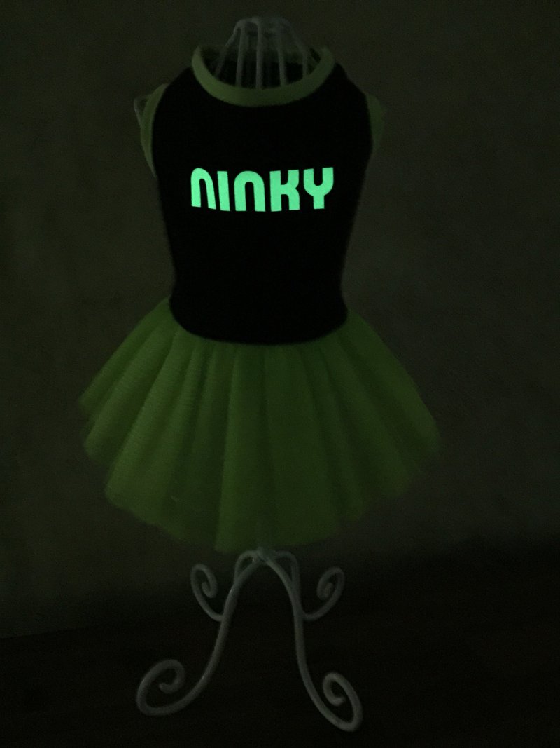 [宠物夜光衣] 定制化 璀璨星夜 毛孩公主澎澎纱裙 浪漫设计感洋装 NINKYPUP - 衣/帽 - 棉．麻 绿色