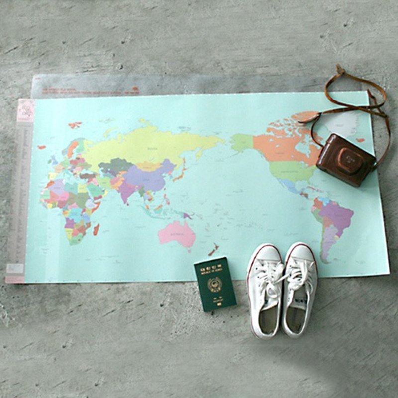 Dessin x Indigo-环游世界记录海报世界地图-colourful (限宅配),IDG78254 - 地图 - 塑料 多色