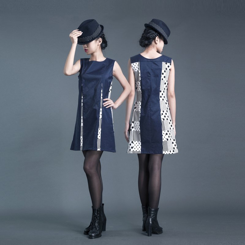 【dress】_公主线背心洋装 - 洋装/连衣裙 - 其他材质 蓝色