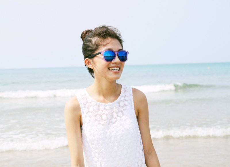 太阳眼镜│紫色黑色雾面框│蓝色镜片│墨镜│抗UV400│2is Beck  - 墨镜 - 塑料 紫色