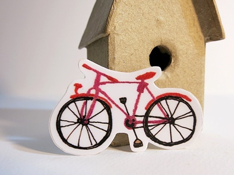 厚质防水贴纸-番茄红bike - 贴纸 - 防水材质 红色