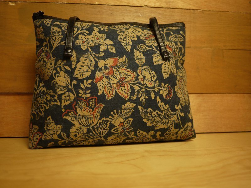 Modern_Times［Ｖintage、复古老件、旧物 专卖］欧洲 古花布 花草纹 经典手提包 - 手提包/手提袋 - 其他材质 蓝色