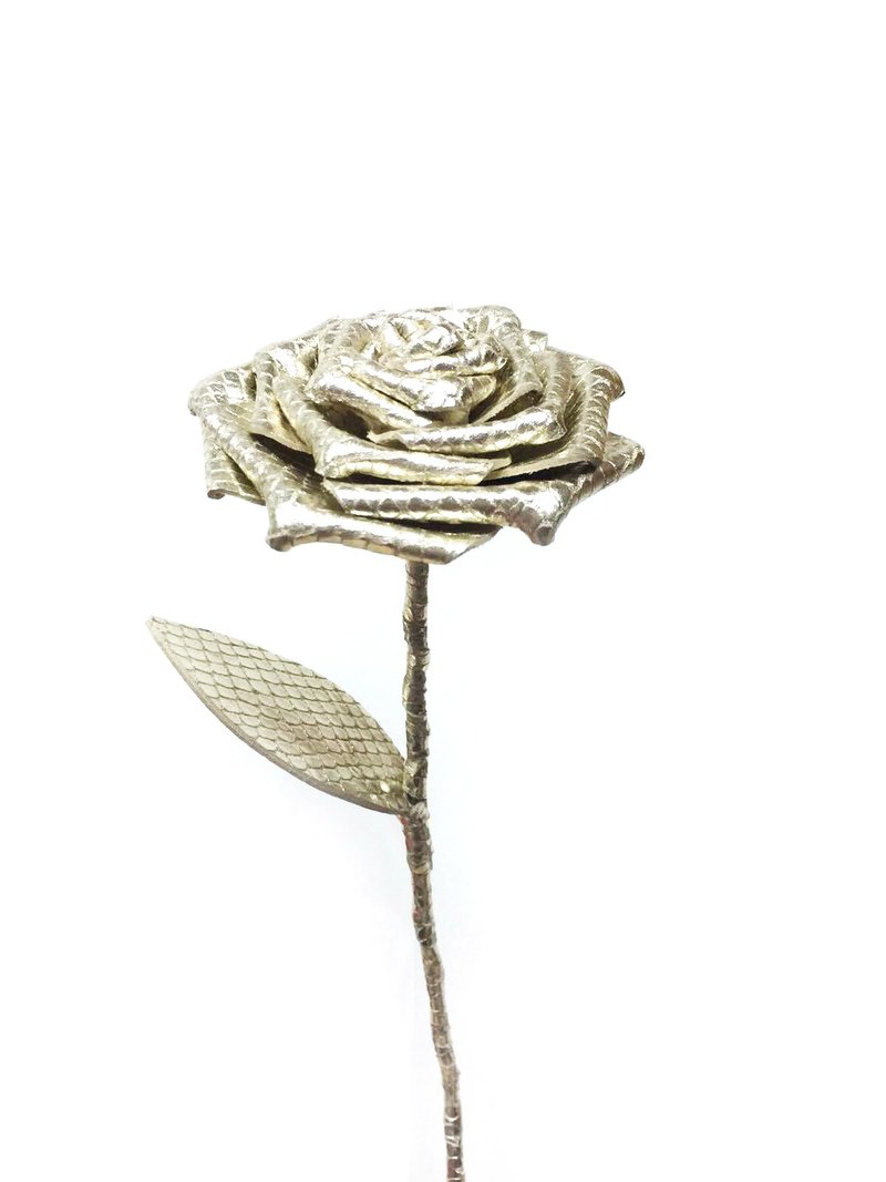 金箔皮革玫瑰 Golden Leather Rose - 其他 - 真皮 