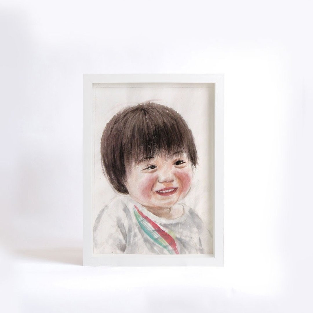 画像定製-赤子心之孩子的纯真笑容（含框） 家居装饰画带相框A4 - 订制画像 - 纸 多色