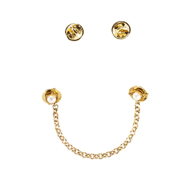 收藏回忆别针 Memory - 胸针 - 宝石 金色