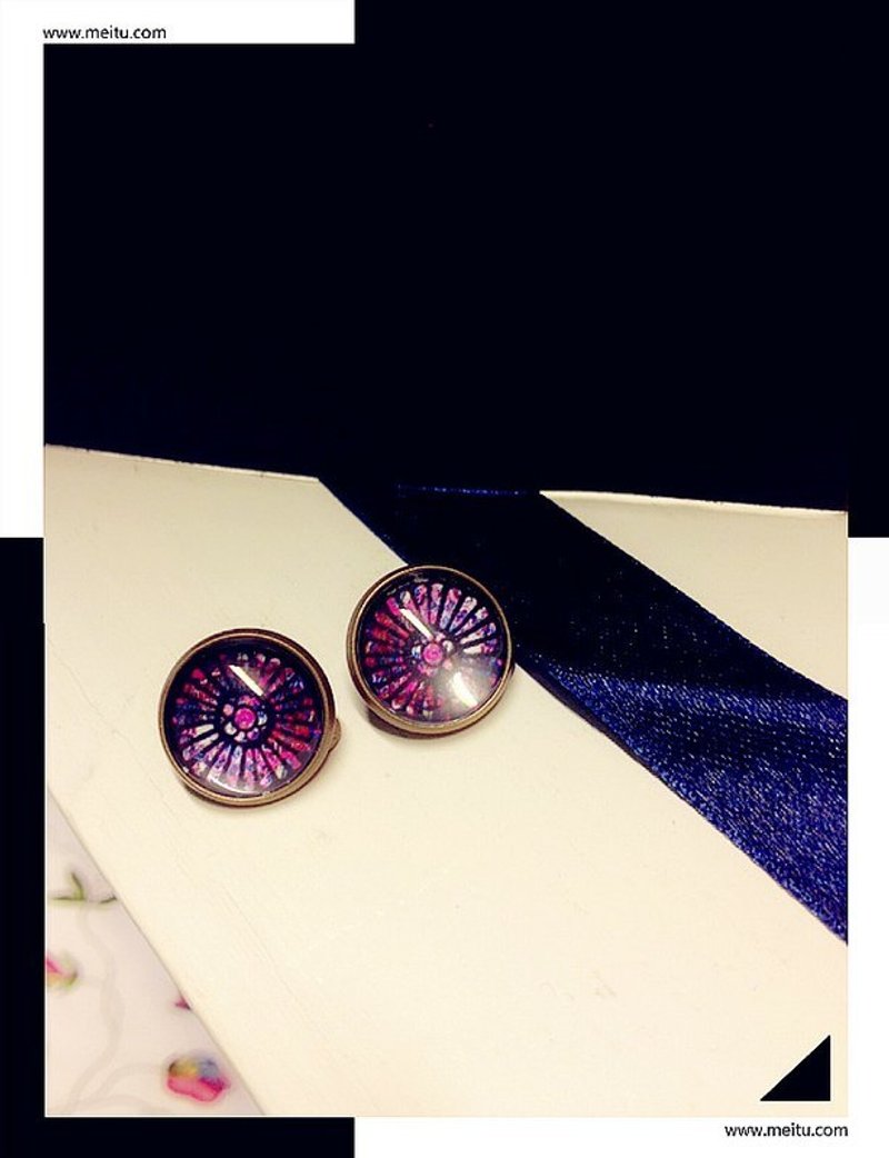 【Fantasy】黑礼服古铜耳钉 - 耳环/耳夹 - 其他金属 黑色