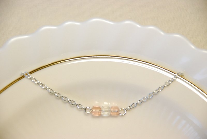 :: 猫公主 ::　气质金属链 　～ 手感冰糖 - 玫瑰冰茶　//手链 - 手链/手环 - 玻璃 粉红色