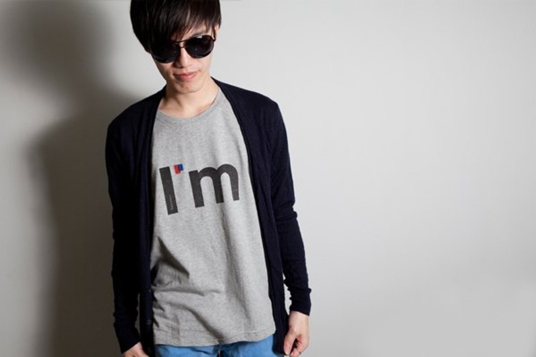 手绘手印TEE 【 I'm 】男/女 - 男装上衣/T 恤 - 棉 黑色