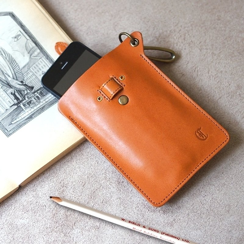 【绝版品限量优惠】手工真皮手机套 绝版品出清Made in Japan by CLEDRAN - 其他 - 真皮 咖啡色