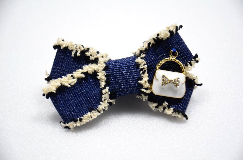 丹宁手提包蝴蝶小夹 - 发饰 - 其他材质 