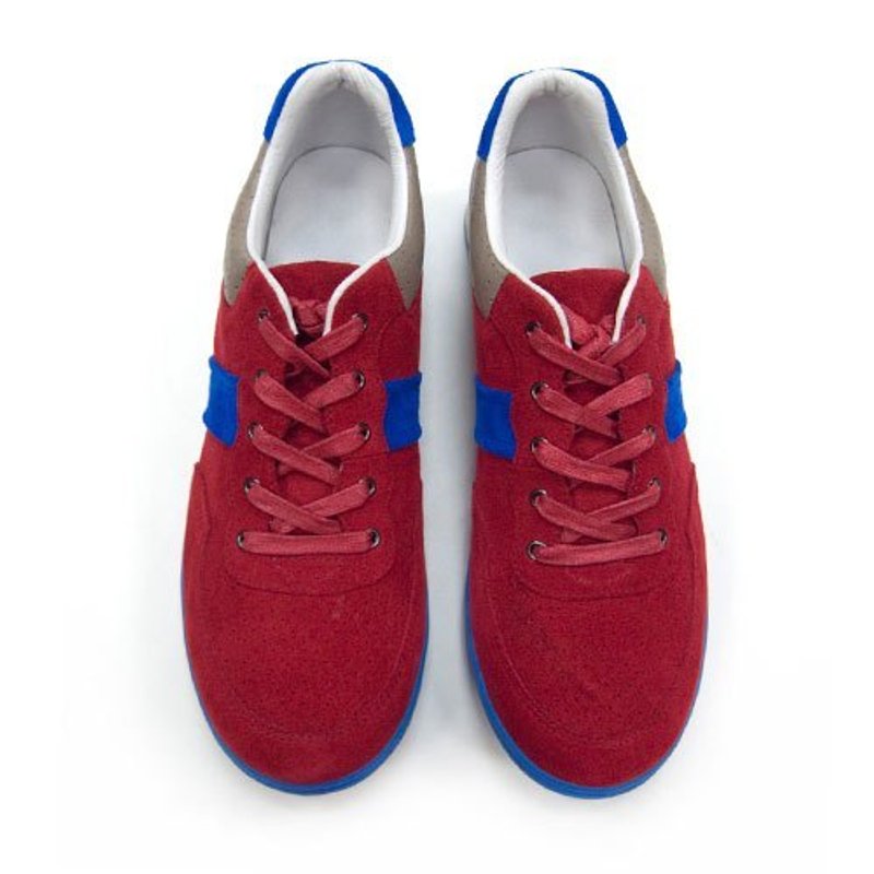 Mirako Sport 简约经典真皮休闲鞋 M1103, 酒红色 - 男款休闲鞋 - 真皮 红色