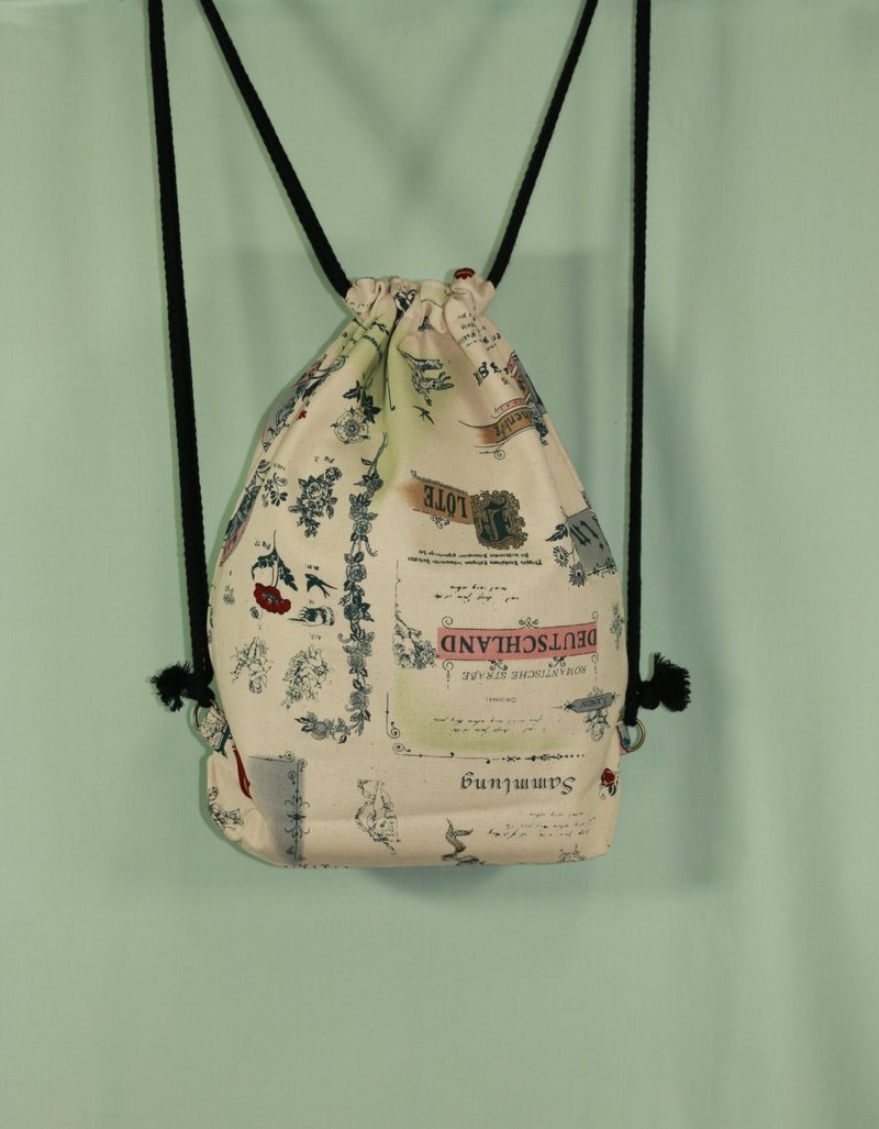 缤纷浪漫玫瑰的束口后背包 - 束口袋双肩包 - 棉．麻 多色