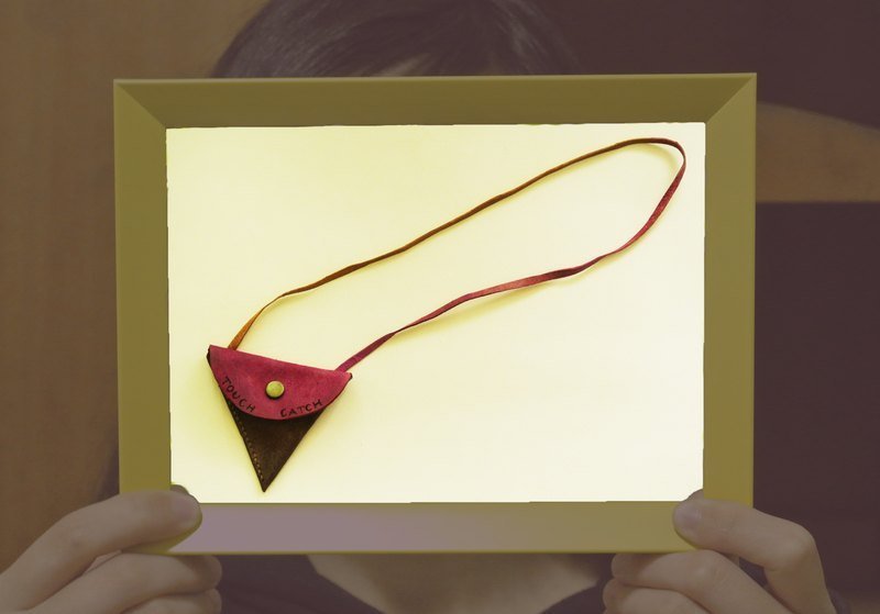 【 小冰淇淋 】小零钱包 小包包 项炼包 手工 礼物 牛皮 - 零钱包 - 真皮 咖啡色