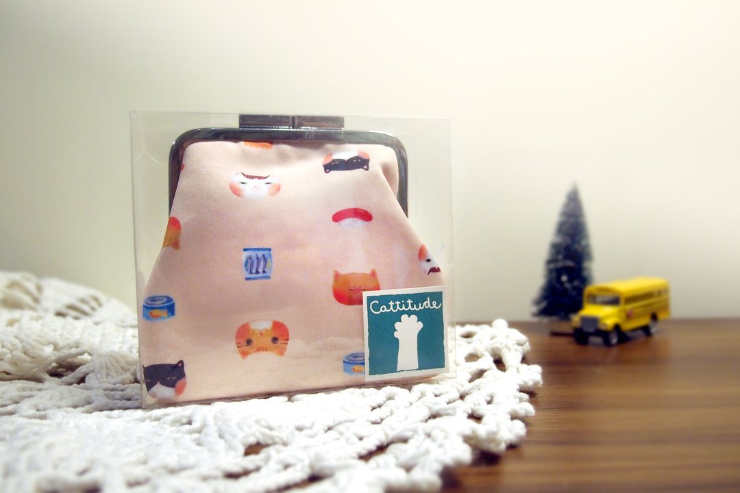 【Cattitude】猫猫 插画 零钱包　Coins Bag  共8款 - 零钱包 - 其他材质 粉红色