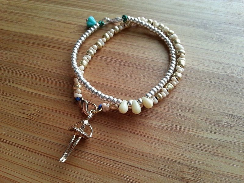 A beats 限量单人芭蕾手作手链二入 - 手链/手环 - 其他材质 粉红色