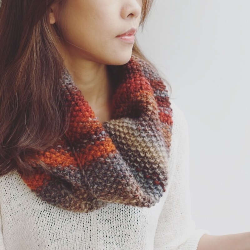 Maple秋枫脖围-成人尺寸/手工编织 - 丝巾 - 其他材质 咖啡色