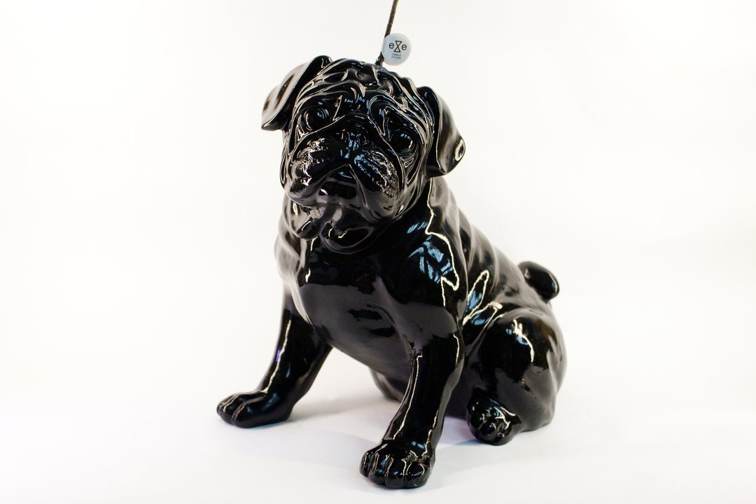 巴哥全身造型香氛蜡烛 - 限量商品 Pug Dog Full Size Candle - 蜡烛/烛台 - 蜡 黑色