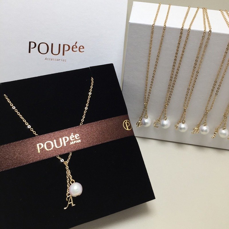 【棉珍珠字母项链】 - 项链 - 其他金属 白色