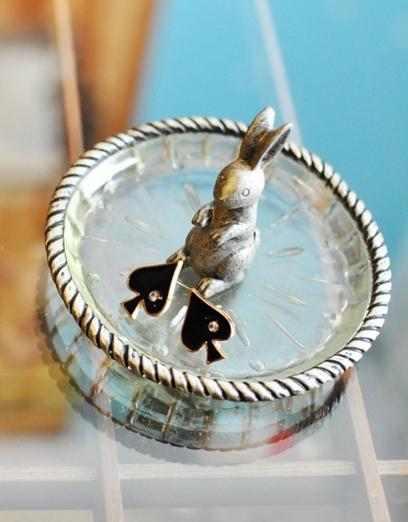 【日本Decole】Prism系列 兔子造型水晶风格饰品盘 - 摆饰 - 木头 灰色