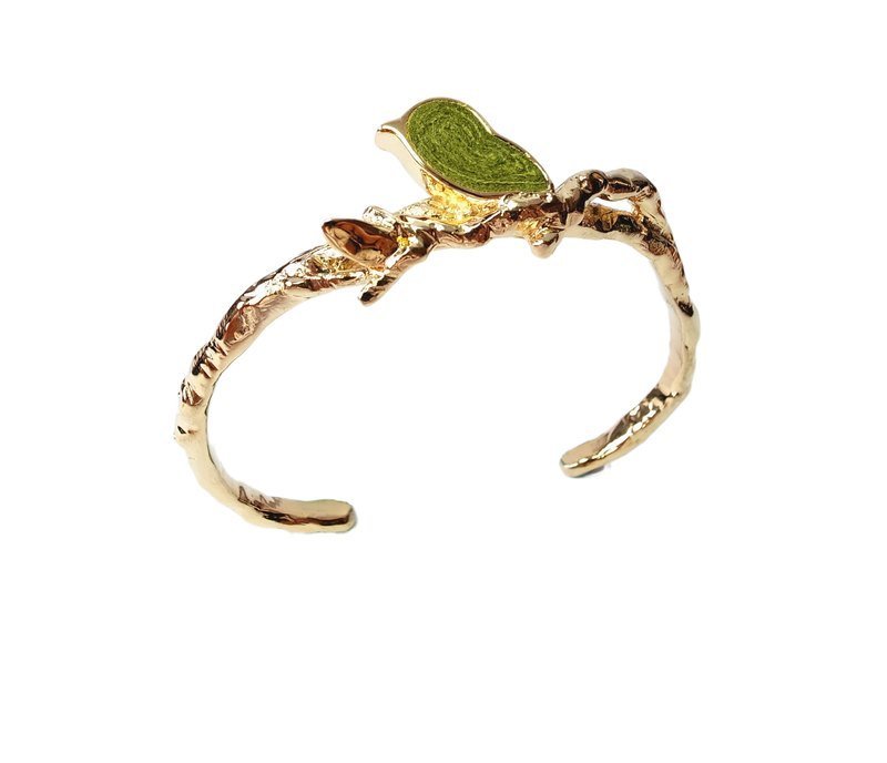 手工甜美绿色小鸟手环/手工马卡龙手环/手工手环 - 手链/手环 - 其他金属 绿色