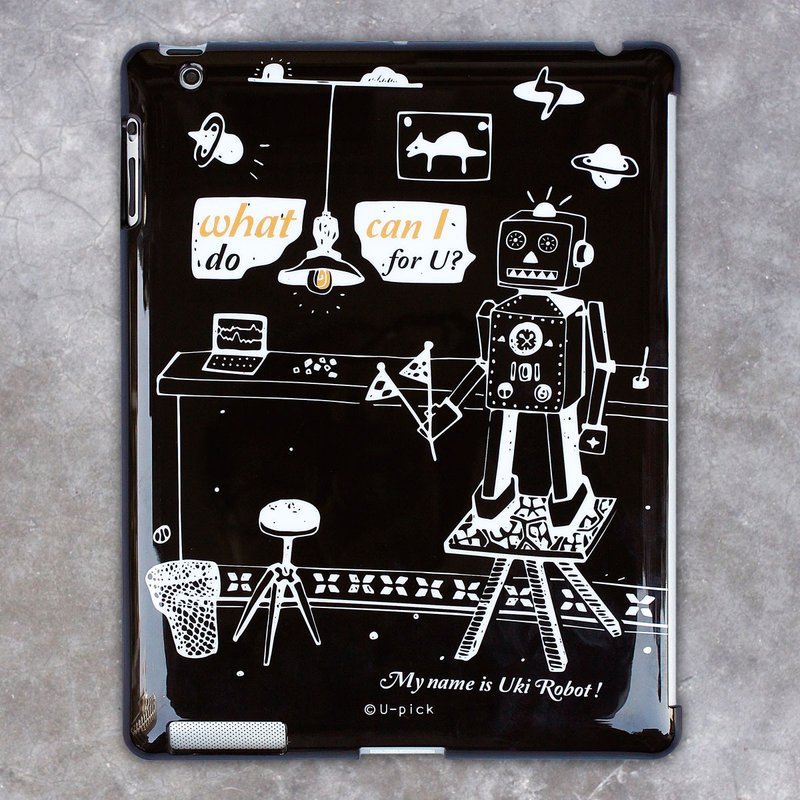 U-PICK原品生活 Ipad2/3保护壳-机器人黑 插画 原创 （本产品仅适用于Ipad2，the new Ipad，Ipad4） - 其他 - 其他材质 
