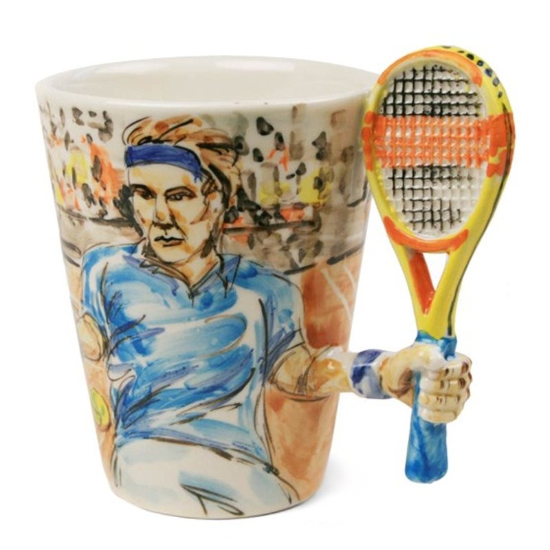 父亲节【MSA爱运动】Blue Witch英国手绘杯 网球Tennis立体刻字陶瓷马克杯 收藏品 父亲节礼物 商务送礼 - 咖啡杯/马克杯 - 纸 绿色