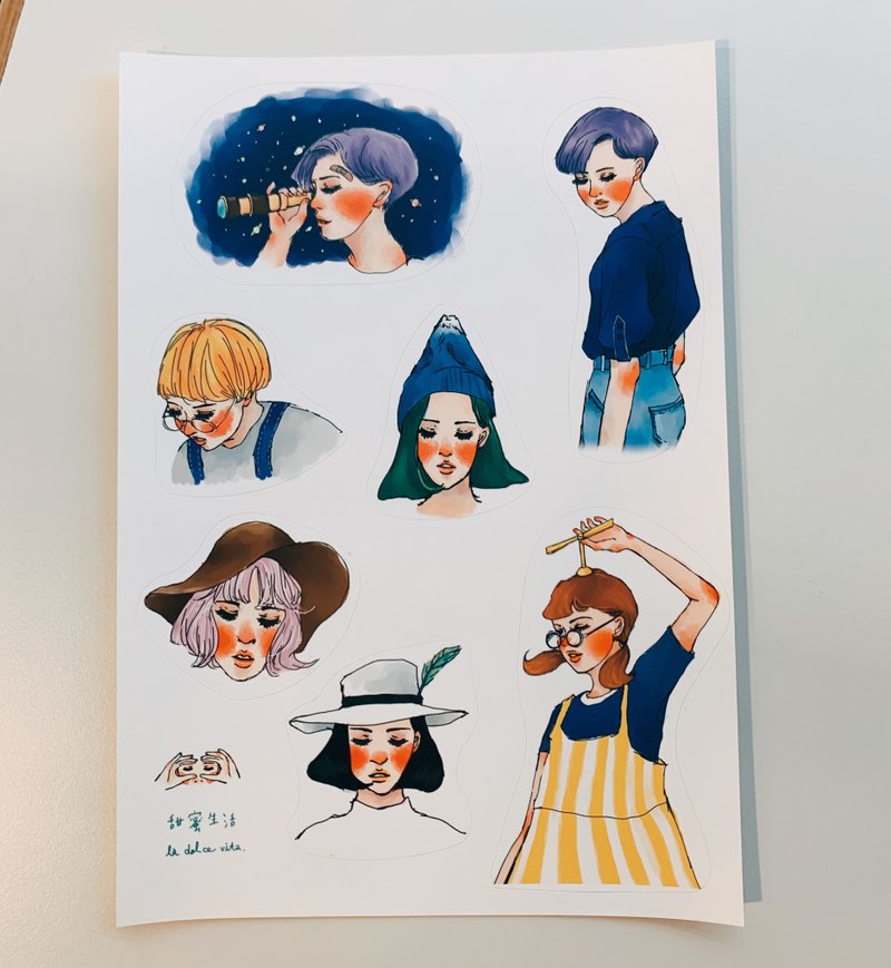 寻找极光的旅程 7入贴纸组 - 贴纸 - 纸 多色